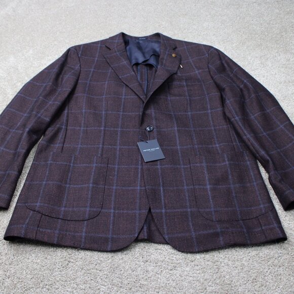 Peter Millar Blazer Mens 44R Purple (Rubi) Wool/Silk/Cashmere Sports Jacket - Picture 2 of 16